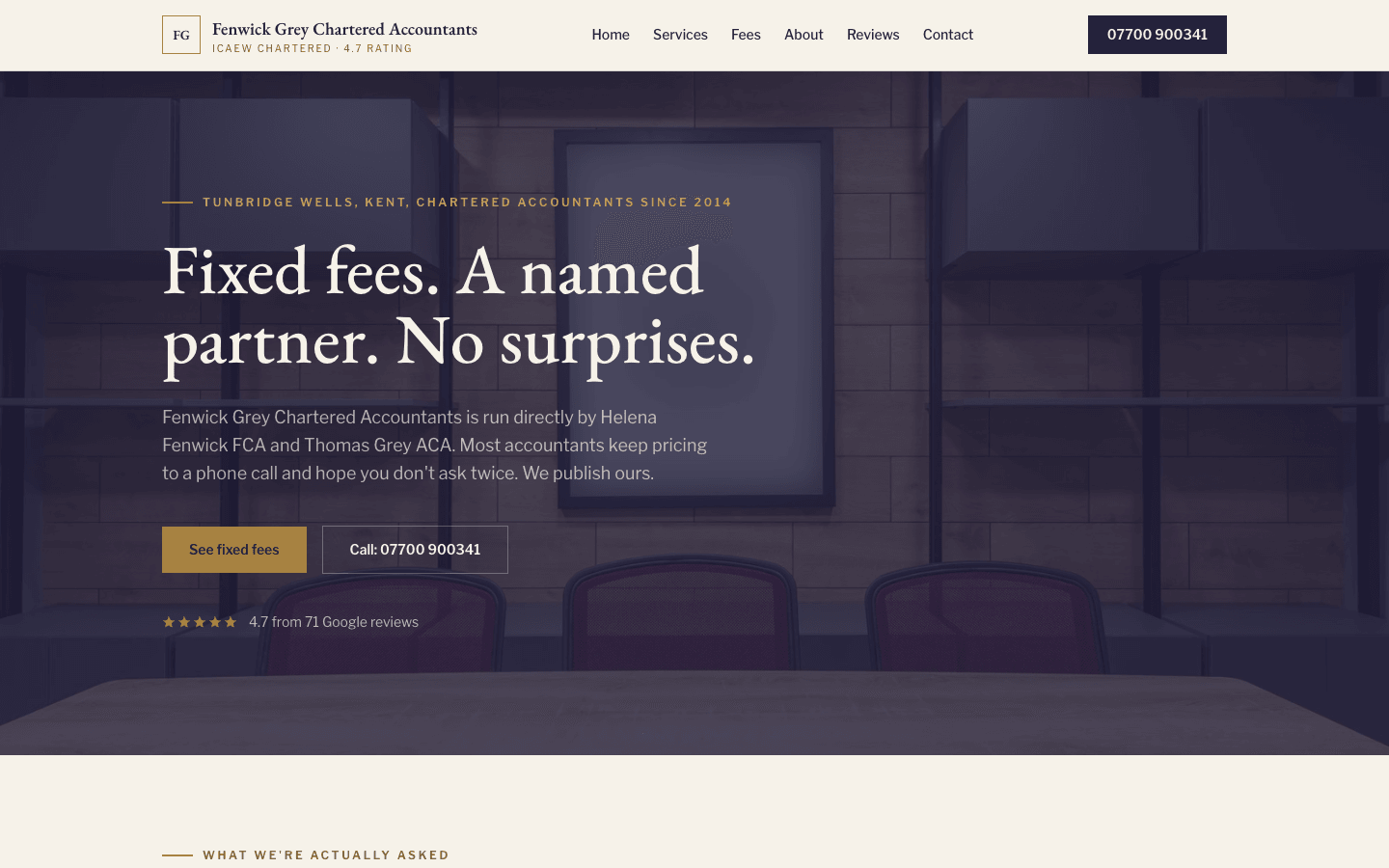 Fenwick Grey website, built by Eight Two Digital