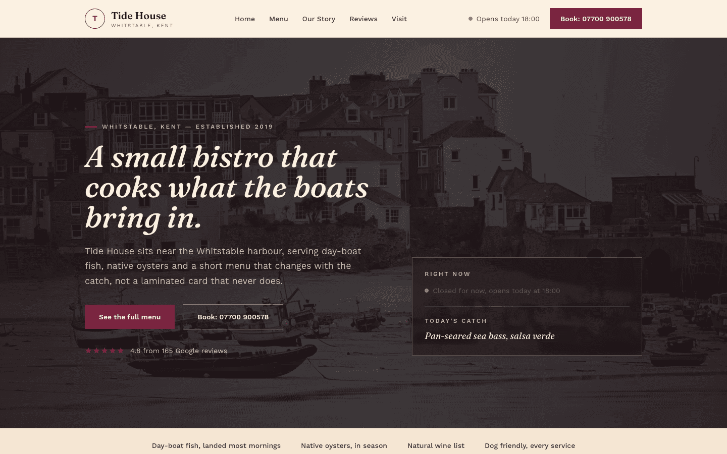 Tide House website, built by Eight Two Digital