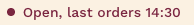 Live opening status shown on the Tide House website