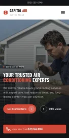 Capitol Air HVAC website preview on mobile