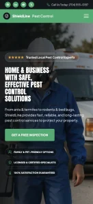 ShieldLine Pest Control website preview on mobile