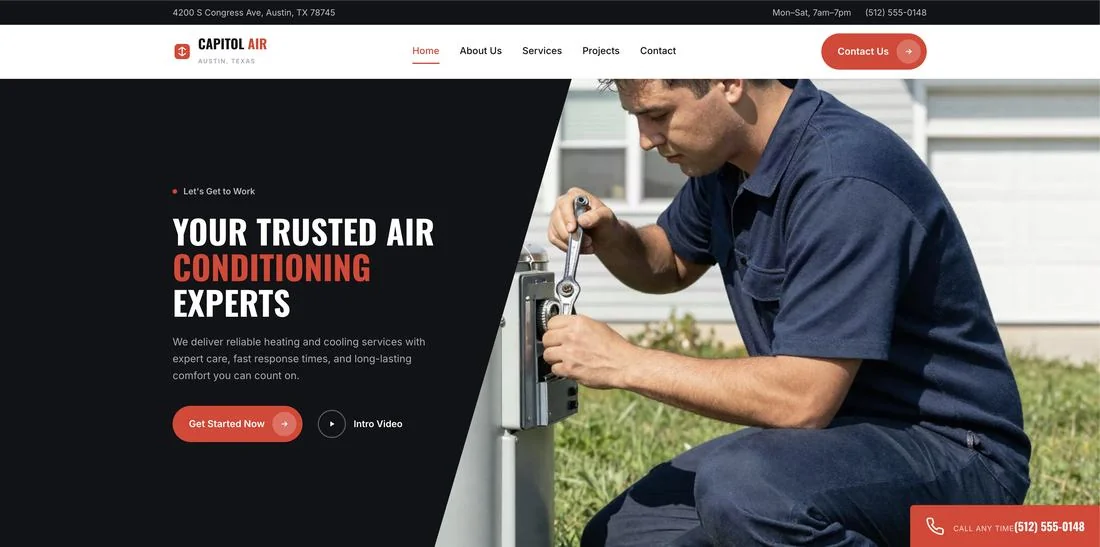 Real Eight Two Digital website build for an HVAC business