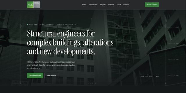 Professional services website preview shown on desktop