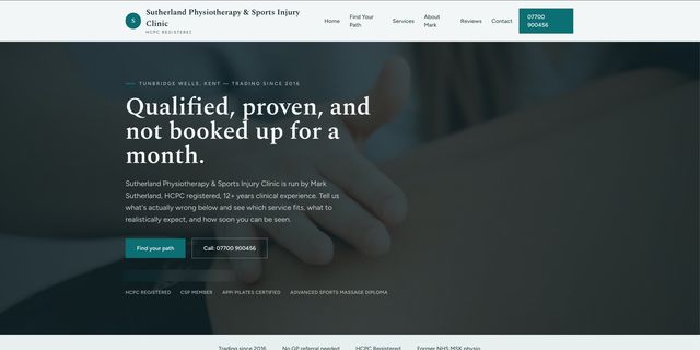 Clinic website preview shown on desktop